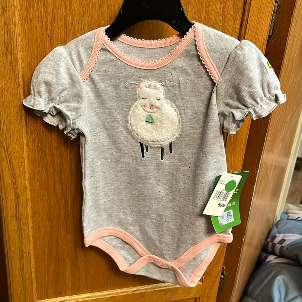 John Deere 6/9 month onesie